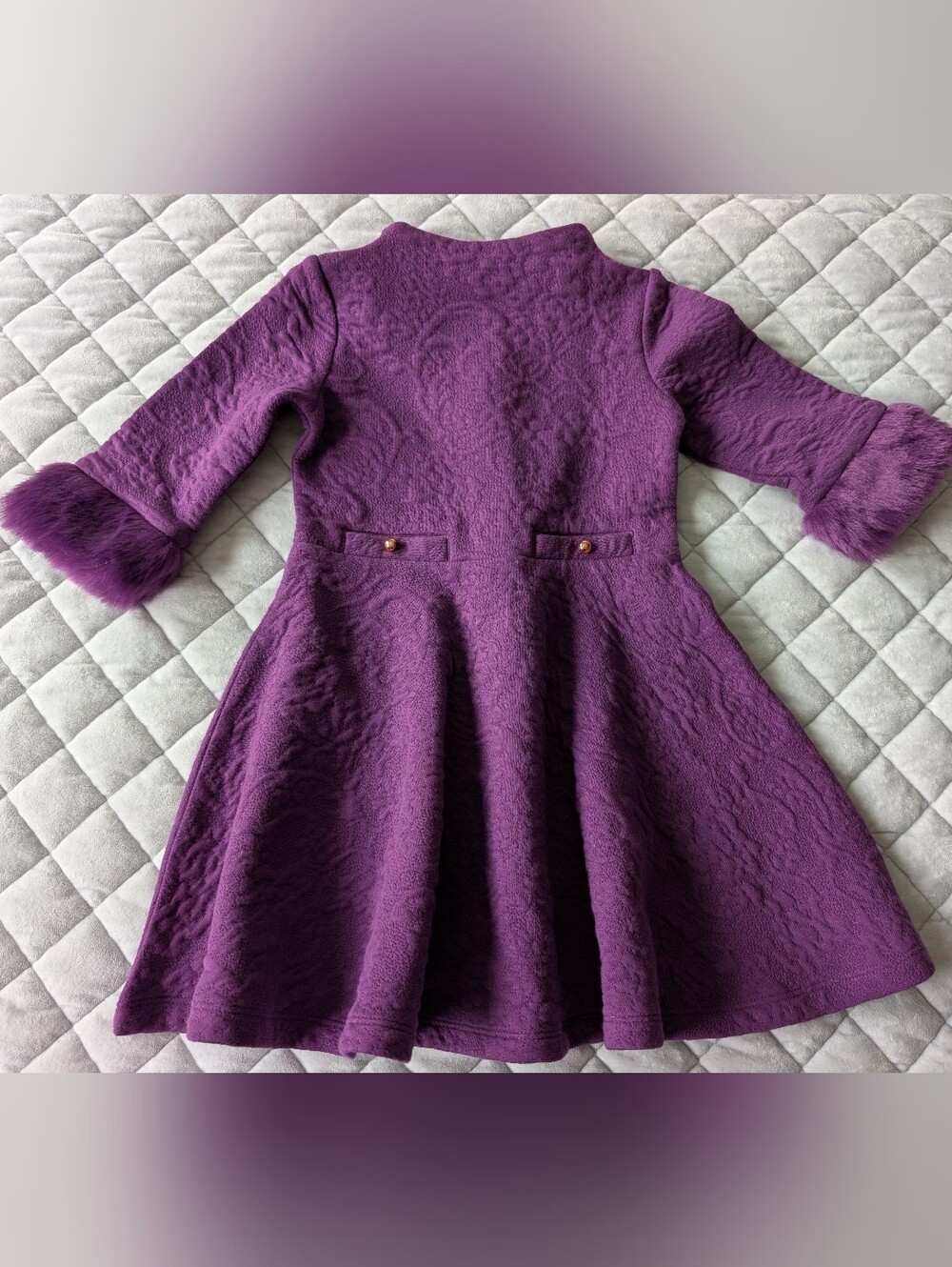 Janie And Jack Toddler Girls Purple Dress, Size 3T